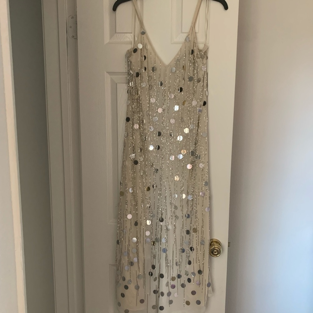 French Connection Ivory Sequins Romper